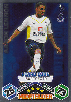 Aaron Lennon Tottenham Hotspur 2009/10 Topps Match Attax i-Card Code #306
